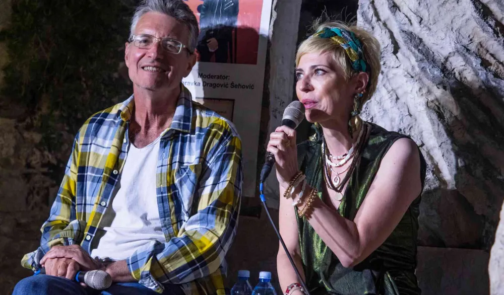 Svetlana Ivanović, glavna urednica festivalskog programa Trg pjesnika Grad teatar SrđanDragojević, reditelj, scenarista pisac