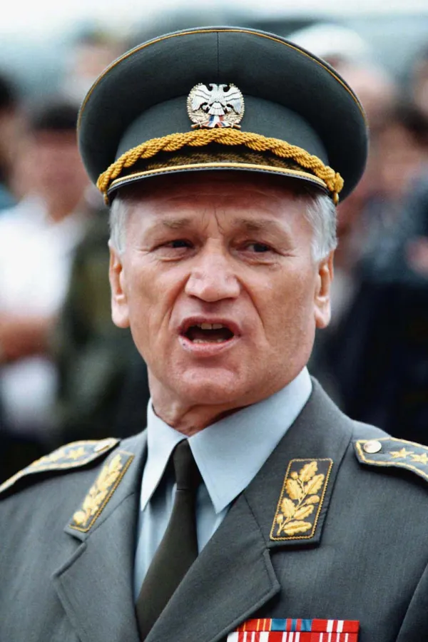 FILE-This is file photo of Yugoslav army Chief of Staff Col. Gen. Momcilo Perisic during an airshow at Belgrade military airport June 14 1998. Yugoslav President Slobodan Milosevic fired Gen. Momcilo Perisic, following months of rumored dispute between the two, including the crisis in Kosovo. Perisic was appointed Chief of Staff in 1993, after serving as a commander of Serb forces fighting the Croats in CroatiaŐs 1991 war of secession. (AP PHOTO/Darko Vojinovic)