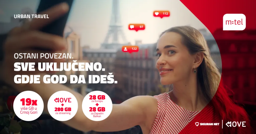 Novi postpaid paket u ponudi MTEL-a Urban travel