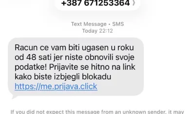 Policija upozorava na prevarne SMS poruke: Ne preduzimajte bilo kakve radnje koje se od vas u porukama traže