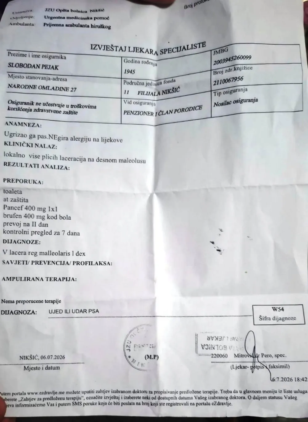 Извјештај љекара