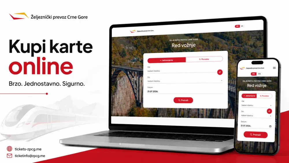 ŽPCG uvela internet prodaju voznih karata: Putnici od danas karte mogu kupiti onlajn