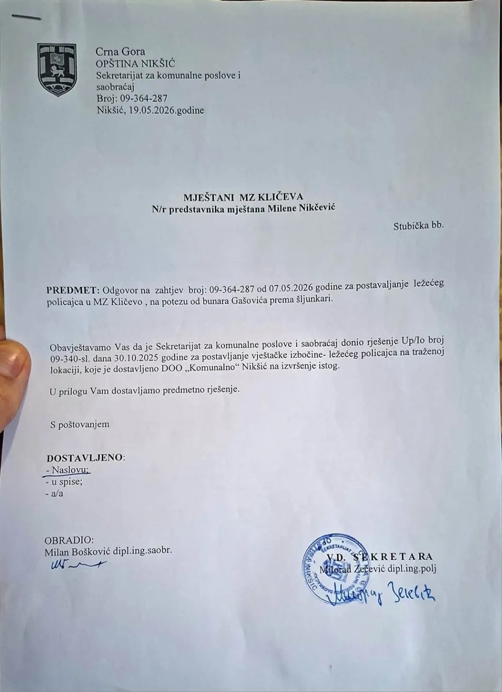 Mje&scaron;tani Stubičke ulice u Kličevu na "ležećeg policajca" čekaju preko 20 godina