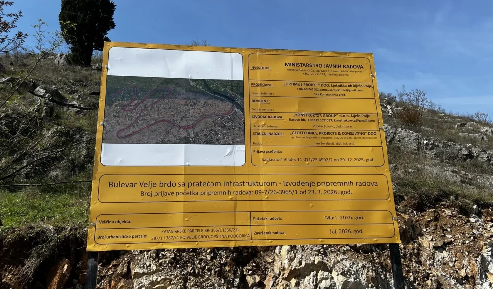 Na tender Ministarstva javnih radova pristigle četiri ponude: Za Bulevar Velje brdo najnižu cijenu ponudio &bdquo;Eurozox&rdquo;