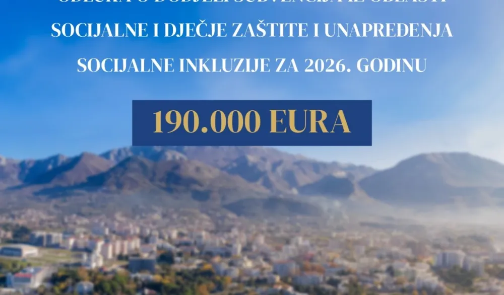 Op&scaron;tina Bar: 190.000 eura za subvencije iz oblasti socijalne i dječije za&scaron;tite i unapređenja socijalne inkluzije