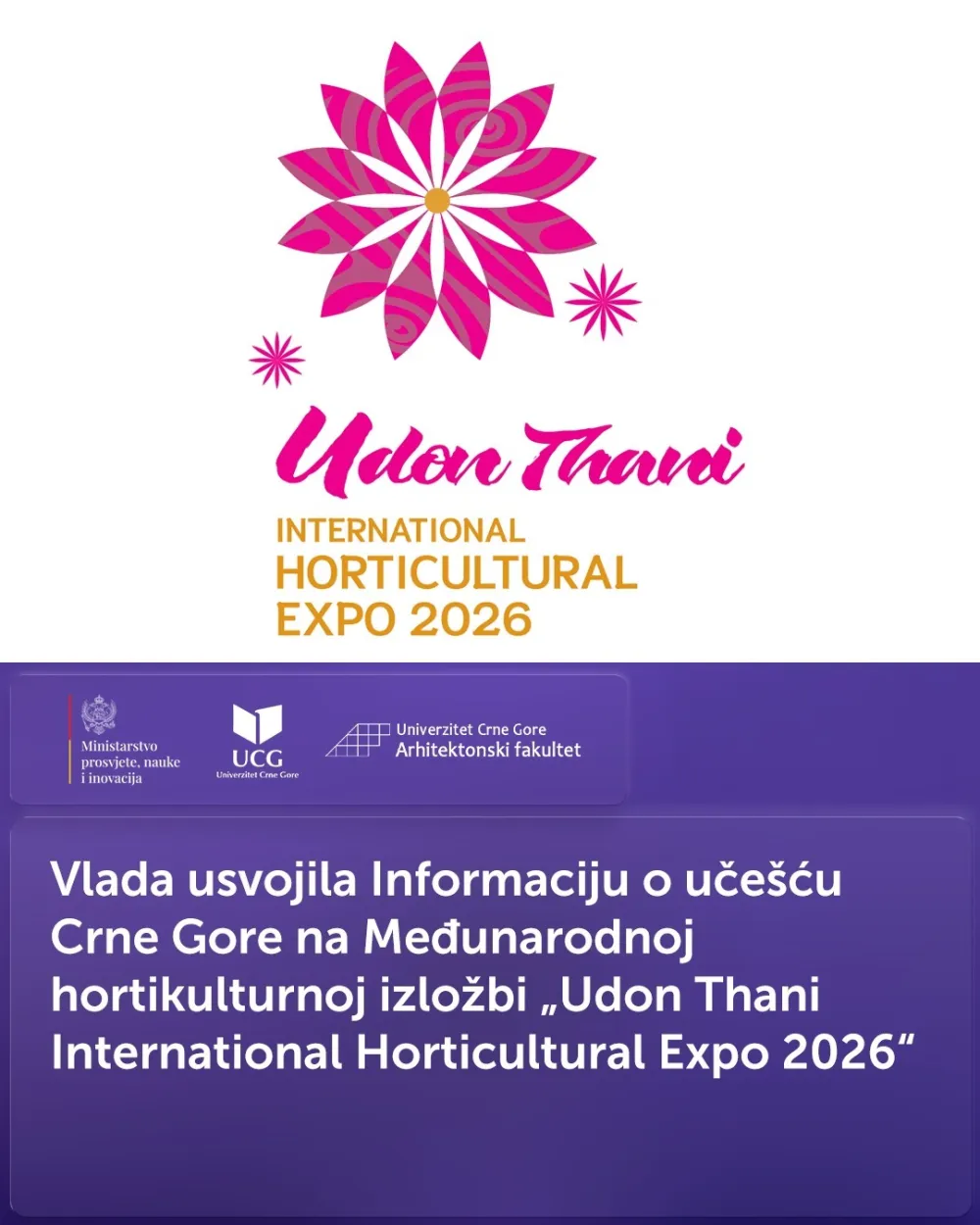 MPNI: Crna Gora će učestvovati na Međunarodnoj hortikulturnoj izložbi na Tajlandu
