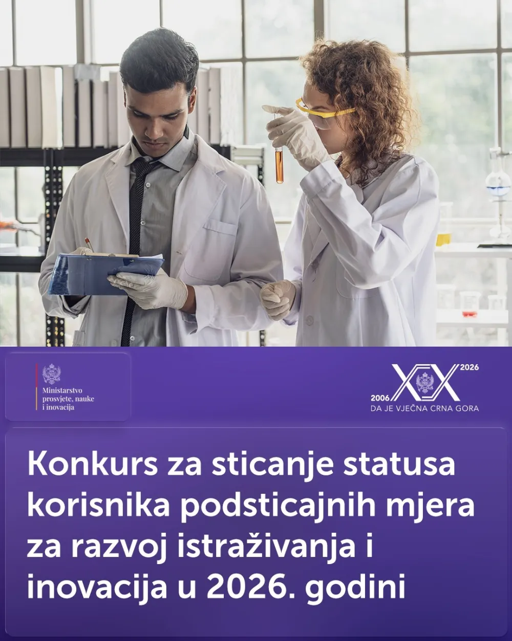 MPNI: Objavljen Konkurs za podsticanje razvoja istraživanja i inovacija vrijedan 2,9 miliona eura