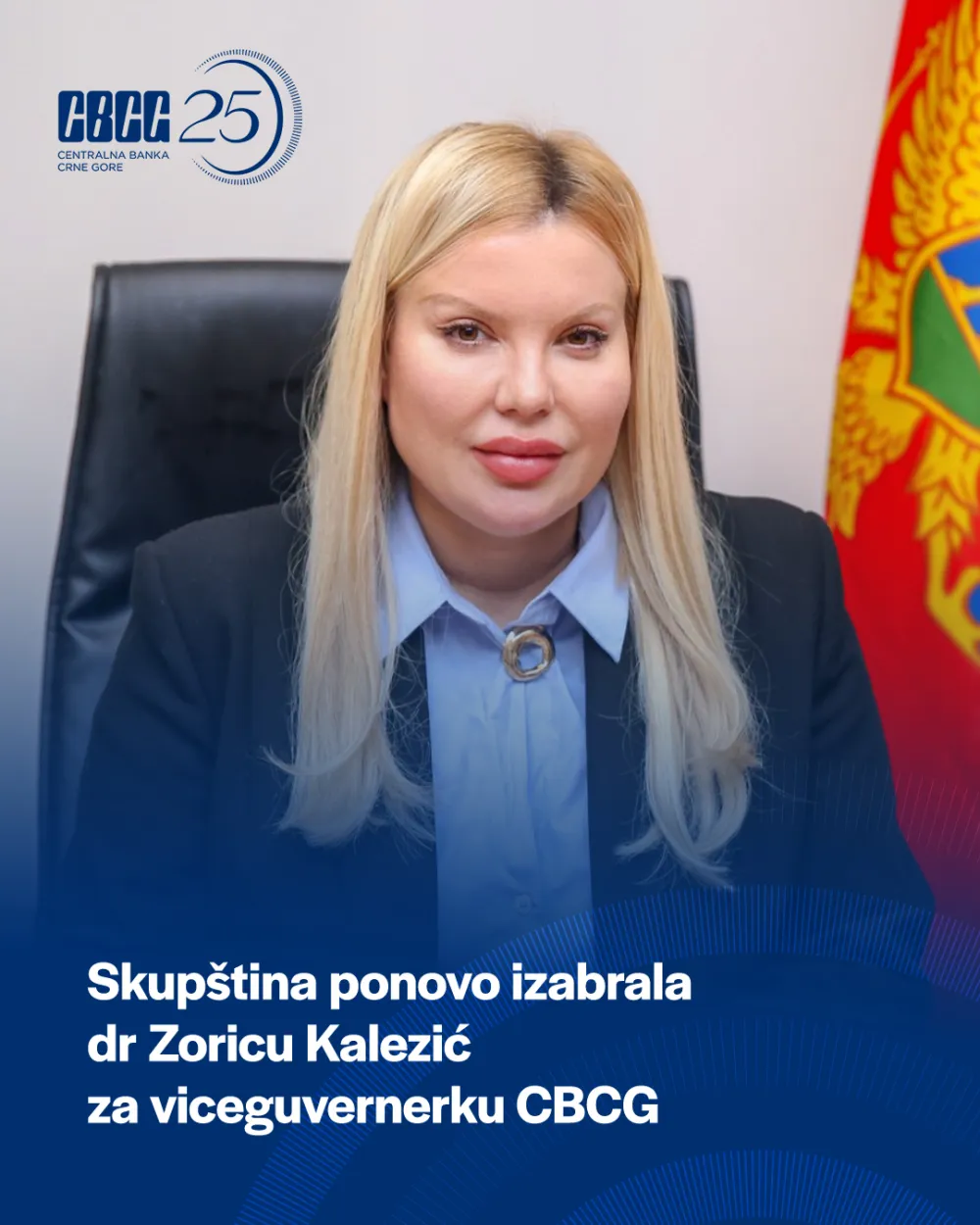 Skup&scaron;tina ponovo izabrala Zoricu Kalezić za viceguvernerku CBCG