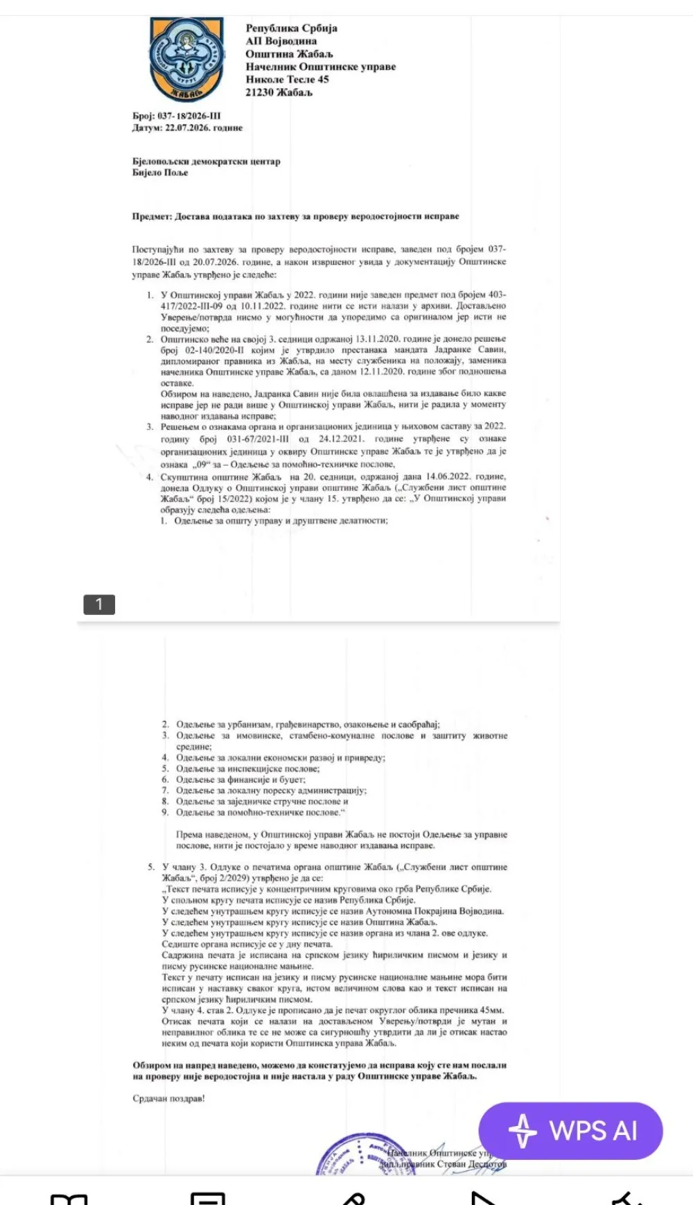falsifikovana javna isprava