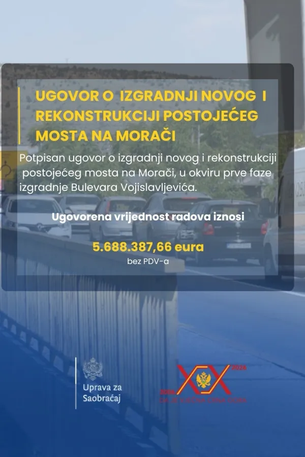 Potpisan ugovor za izgradnju novog i rekonstrukciju postojećeg mosta u produžetku Bulevara Vojislavljevića