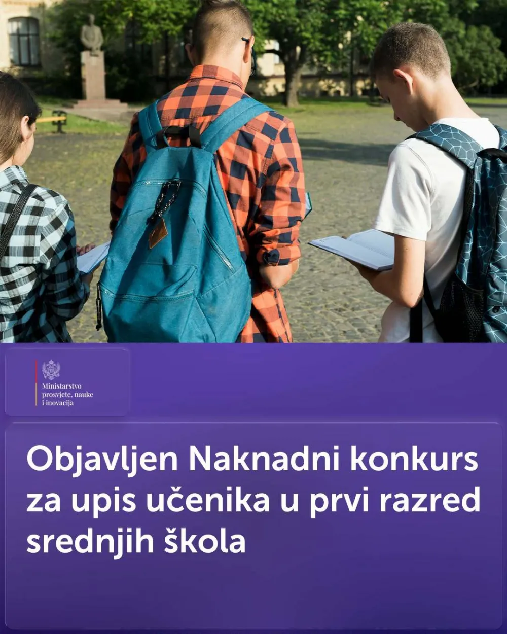 Naknadni konkurs za upis učenika u prvi razred srednjih &scaron;kola od 17.&nbsp;do 20. avgusta