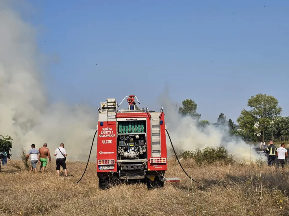 Ulcinj: Požar u mjestu Vladimir, ugroženi objekti i maslinjaci