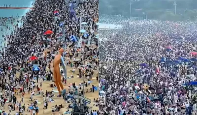 (VIDEO) Najposjećenija plaža na svijetu: Prima i do 200.000 ljudi, neki od gužve ne uspiju da dođu do mora