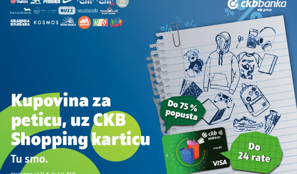 CKB Shopping kartica donosi popuste do 75% i plaćanje do 24 rate