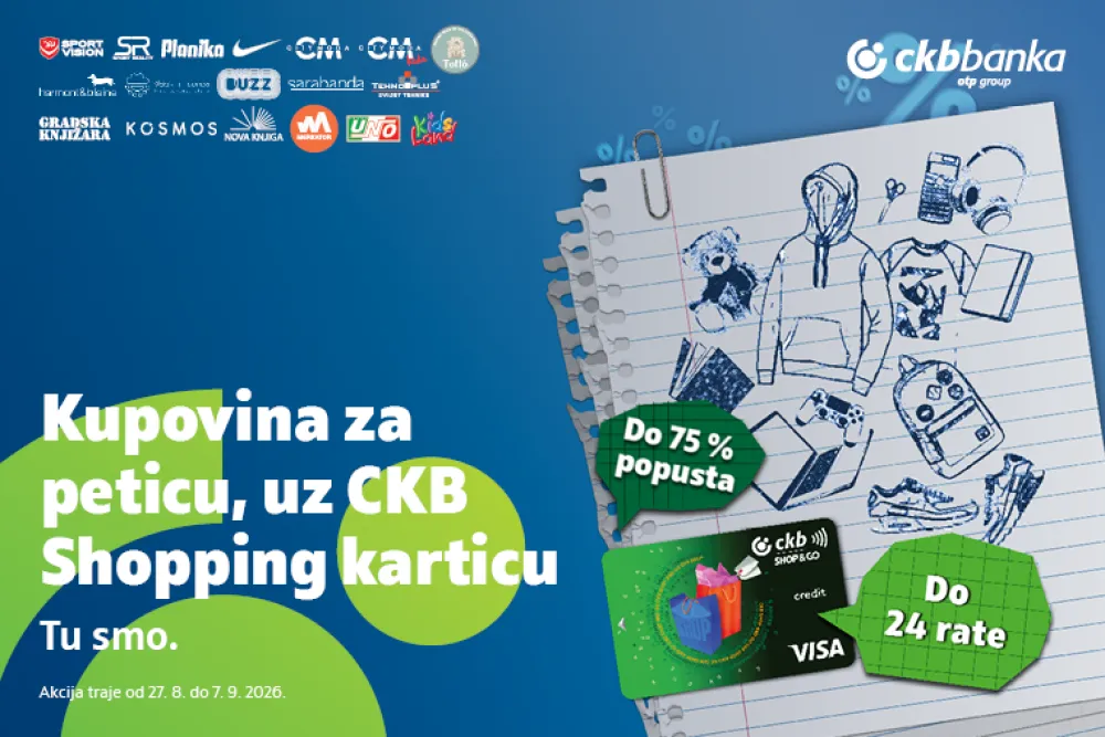 CKB Shopping kartica donosi popuste do 75% i plaćanje do 24 rate