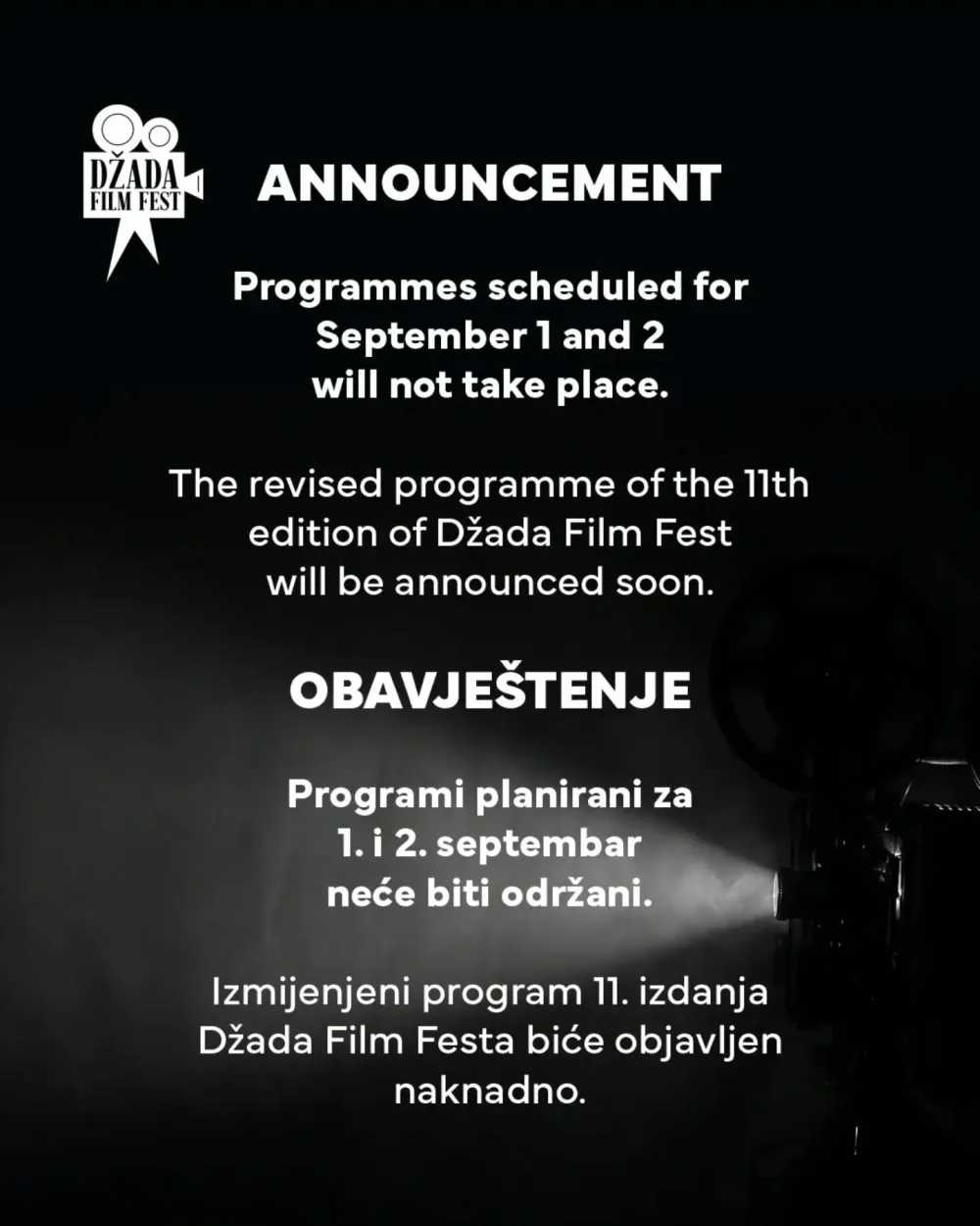 OBAVJE&Scaron;TENJE FESTIVALA
