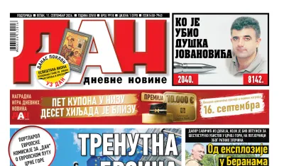 Naslovna strana "Dana" za 11. septembar