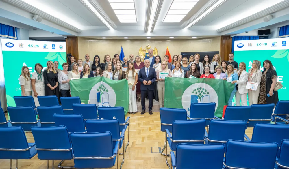 U Skup&scaron;tini uručena priznanja međunarodnog programa Eko-&scaron;kole u Crnoj Gori